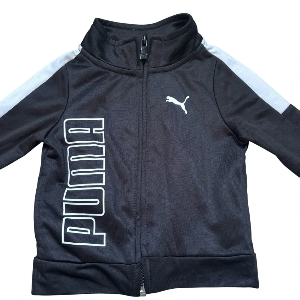 Puma Baby Boy Black & White Track Suit / Pants and Zip Up Jacket 3-6 Months - Picture 4 of 10